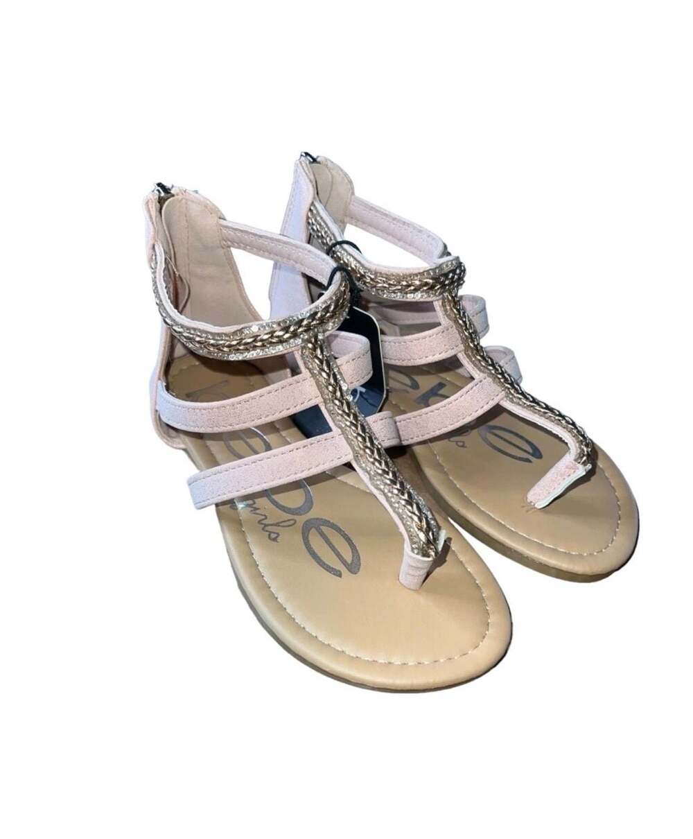bebe Girls Blush Braided Strappy Flat Gladiator Sandal Size 13
